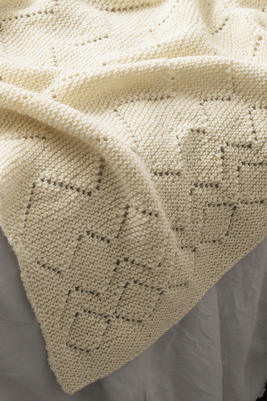 Free Knitting Pattern for a Lace and Garter Blanket