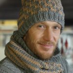 Free Knitting Pattern for a Men's Beanie and Infinity Scarf