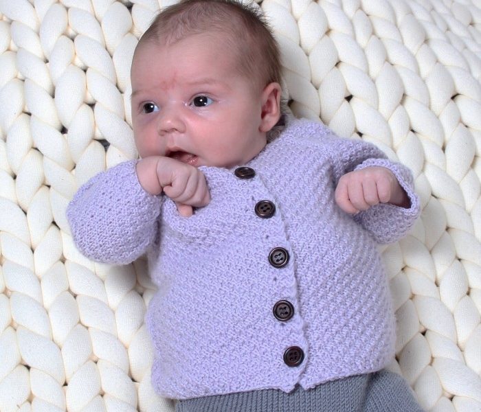 Free Knitting Pattern for a Pearl Baby Jacket