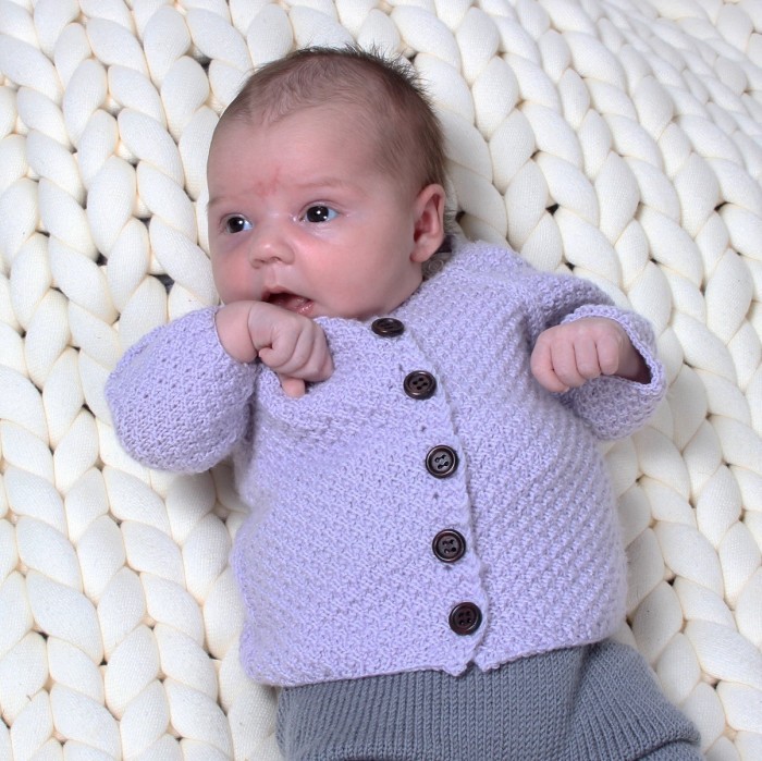 Free Knitting Pattern for a Pearl Baby Jacket