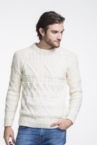 Free Knitting Pattern for a Raglan and Cable Men’s Sweater