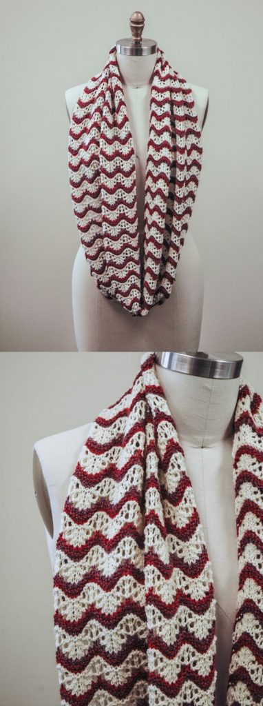 Free Knitting Pattern for a Ripple Stitch Cowl Penelope