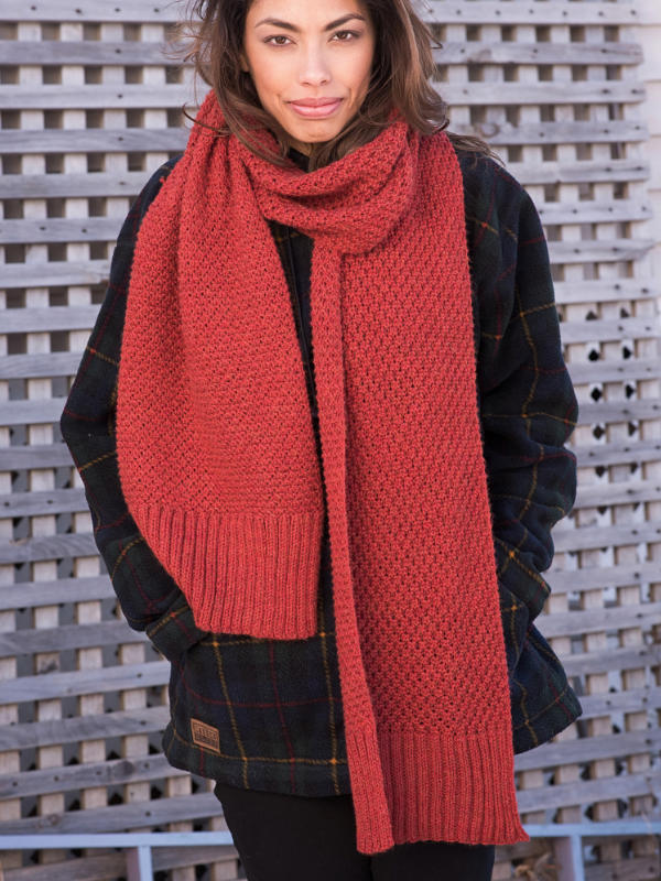 Free Knitting Pattern for a Scarf Quinn. Easy textured scarf knitting pattern.