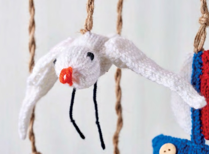 Free Knitting Pattern for a Seagull Bird