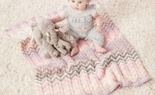 Free Knitting Pattern for a Shaded Chevrons Knit Baby Blanket