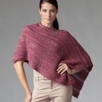 Free Knitting Pattern for a Shale Lace and Cable Poncho