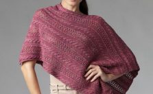 Free Knitting Pattern for a Shale Lace and Cable Poncho