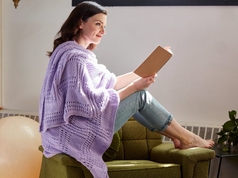 Free Knitting Pattern for a Stacked Up Knit Wrap