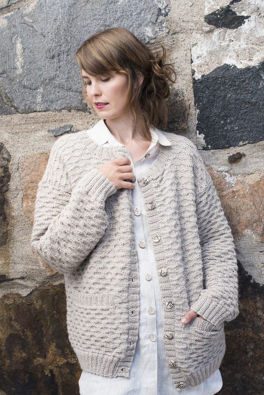 Free Knitting Pattern for a Textured Cardigan for Women