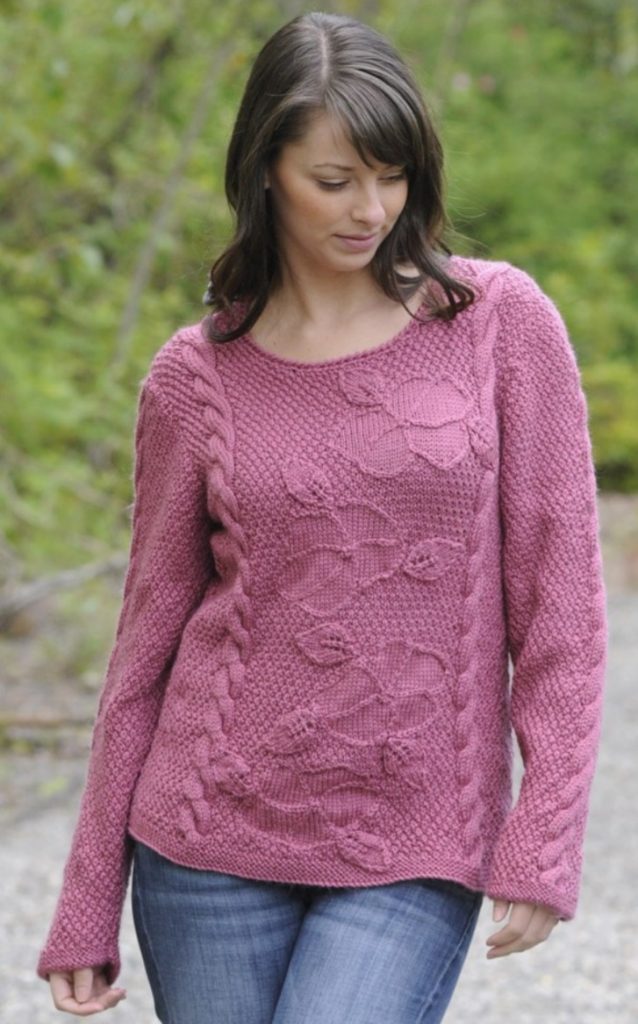 Free Knitting Pattern for a Textured Floral Tunic