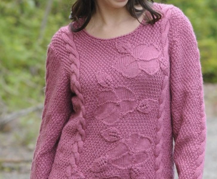 Free Knitting Pattern for a Textured Floral Tunic