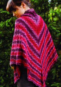 Free Knitting Pattern for a Triangular Diamond Lace Shawl
