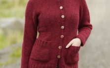 Free Knitting Pattern for a Winter Wine Cardigan