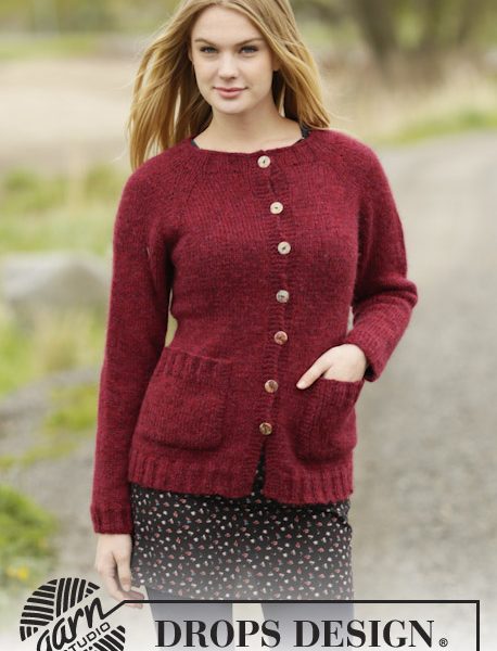 Free Knitting Pattern for a Winter Wine Cardigan