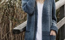 Free Knitting Pattern for a Women’s Long Cardigan with Pockets