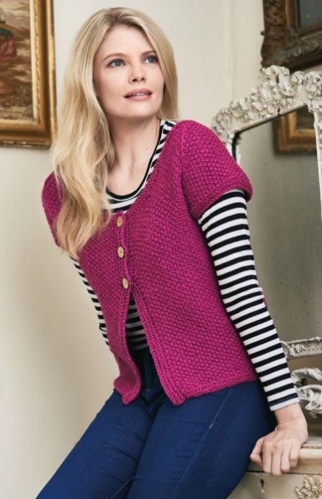 Free Knitting Pattern for a Women's Simple Cardigan