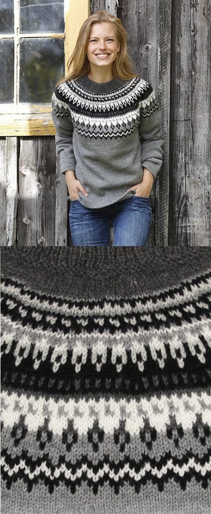 Free Knitting Pattern for a Women's Sweater Night Shades