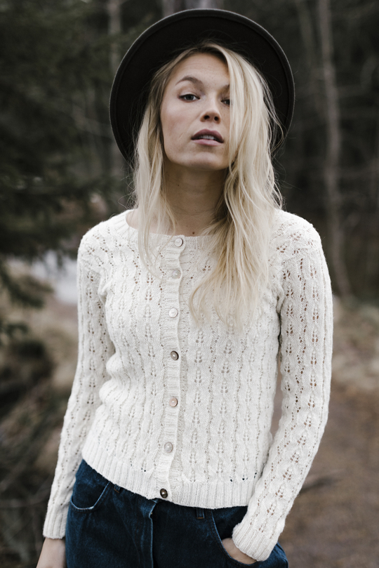 Free Knitting Pattern for an Allover Lace Cardigan