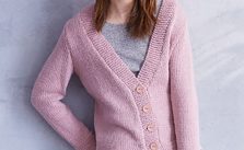 Free Knitting Pattern for an Easy V-Neck Jacket