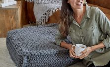 Free Knitting Pattern for an Extra Seating Floor Pillow