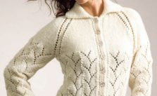 Free Knitting Pattern for an Eyelet and Lace Cardigan by Patons