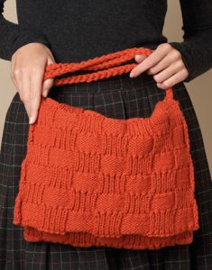 Free Knitting Pattern for a Textured Checkered Bag