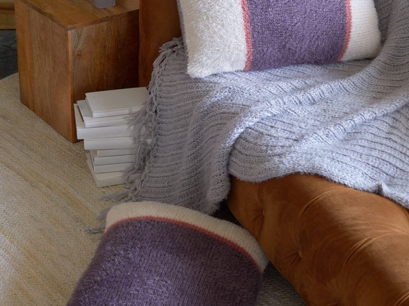 Free Knitting Pattern for Color-Block Knit Pillows
