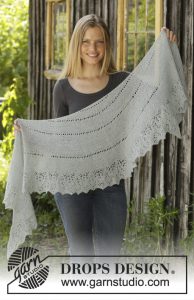 Free Knitting Pattern for a Garter Stitch and Lace Shawl