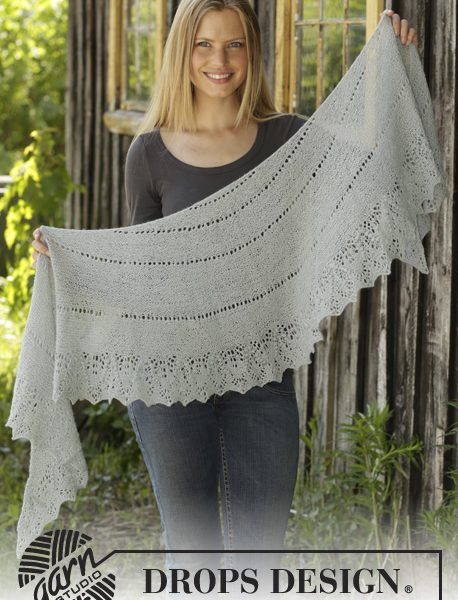 Free Knitting Pattern for a Garter Stitch and Lace Shawl
