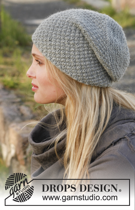 Free Knitting Pattern for a Slouchy Moss Stitch Hat