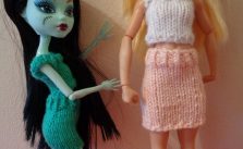Free Knitting Patterns for a Strappy Top and Skirt for Fashion Dolls