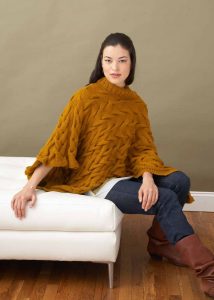 Free Knitting Pattern for a Broken Cables Poncho