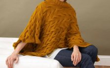 Free Knitting Pattern for a Broken Cables Poncho