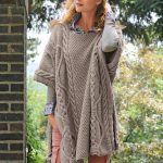 Free Knitting Pattern for a Cable and Texture Poncho for Women