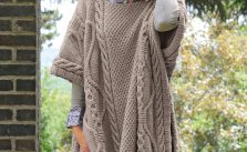 Free Knitting Pattern for a Cable and Texture Poncho