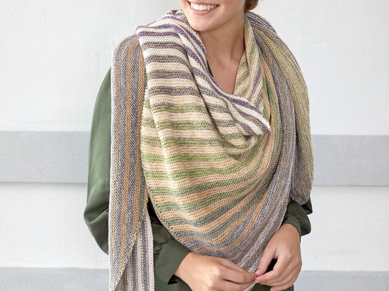 Free Knitting Pattern for a Shifting Stripes Shawl