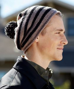 Free Knitting Pattern for a Skater Chic Hat for Men