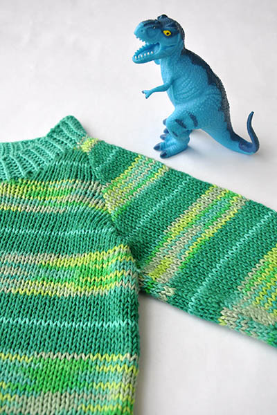 Free Knitting Patterns fir a Baby and Kids Sweater Stripe-o-saurus