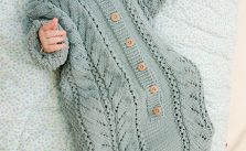 Free Knitting Pattern for Cable Snooze Baby Sleeping Bag