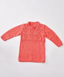 Free Knitting Pattern for Child’s Heart Yoke Tunic