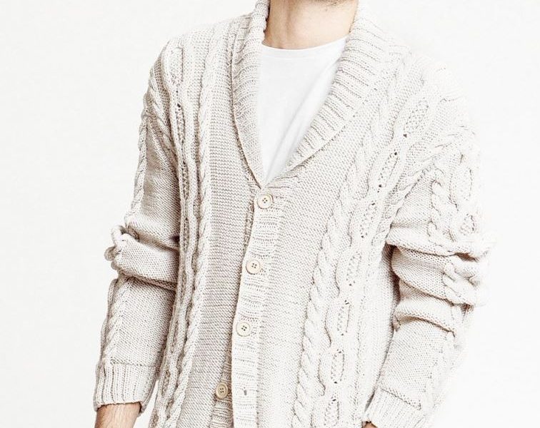 Free Knitting Pattern for a Cabled Man’s Cardigan