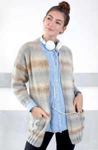 Free Knitting Pattern for a Wandering Cables Cardigan