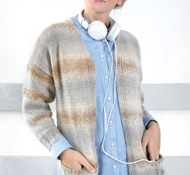 Free Knitting Pattern for a Wandering Cables Cardigan