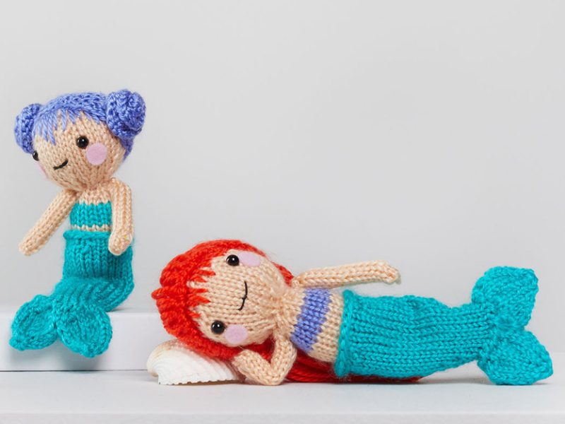 Free Knitting Pattern for Tina & Nina Mermaid