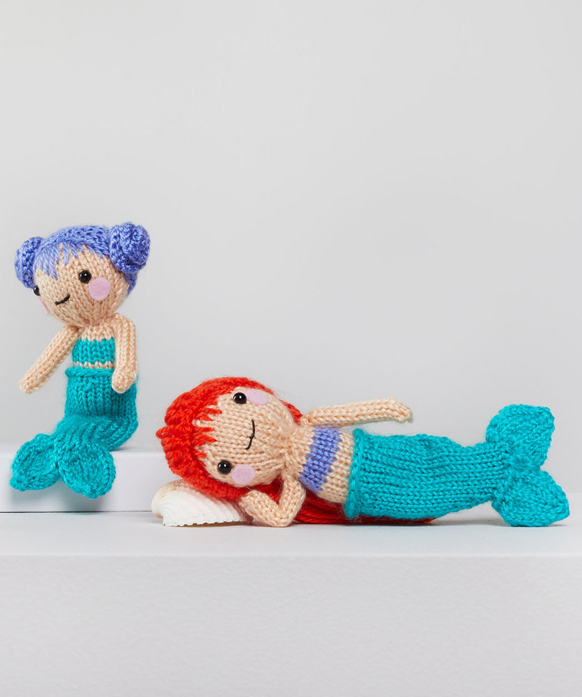 Free Knitting Pattern for Tina & Nina Mermaid