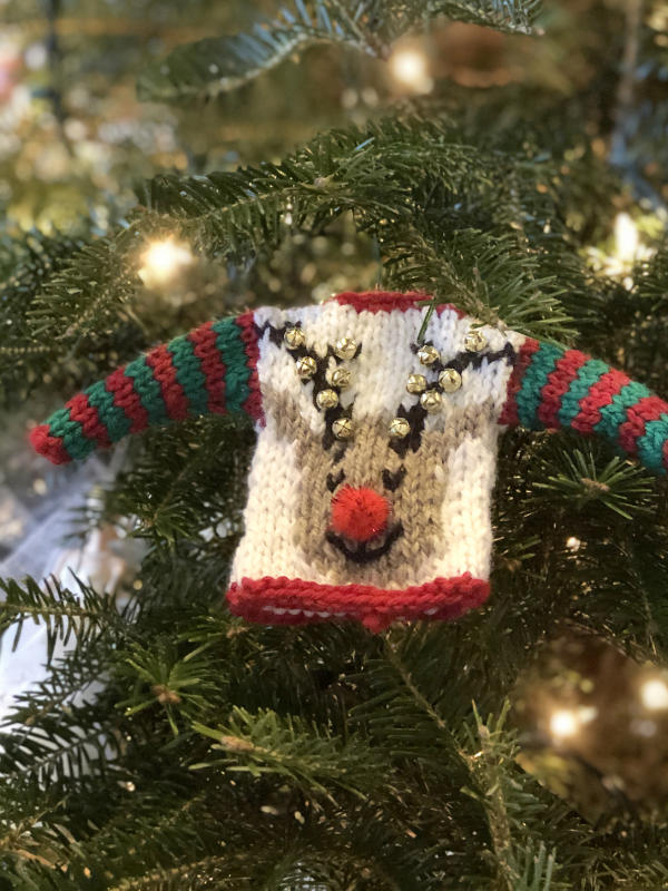 Free Knitting Pattern for Tiny Ugly Christmas Sweater Ornaments