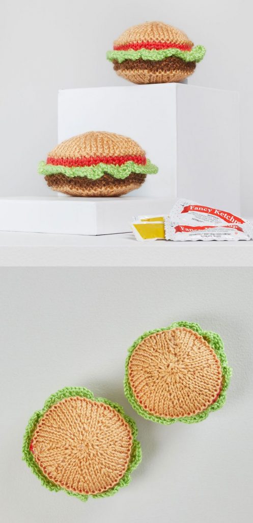 Free Knitting Pattern for a Yummy Knit Hamburgers