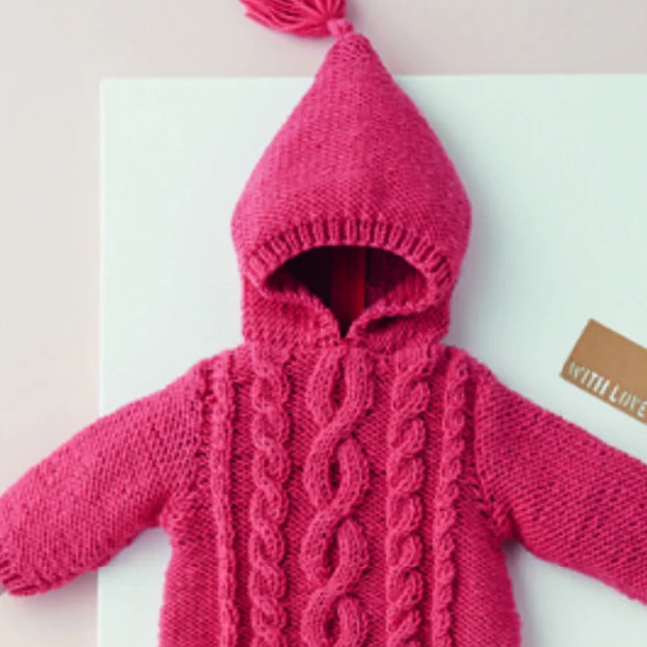 Free Knitting Pattern for a Zip Cabled Baby Sweater with Hood