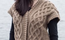 Free Knitting Pattern for a Celtic Cable Kimono Vest