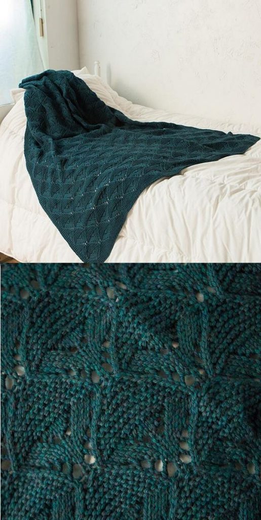 Free knitting pattern for a lace throw blanket